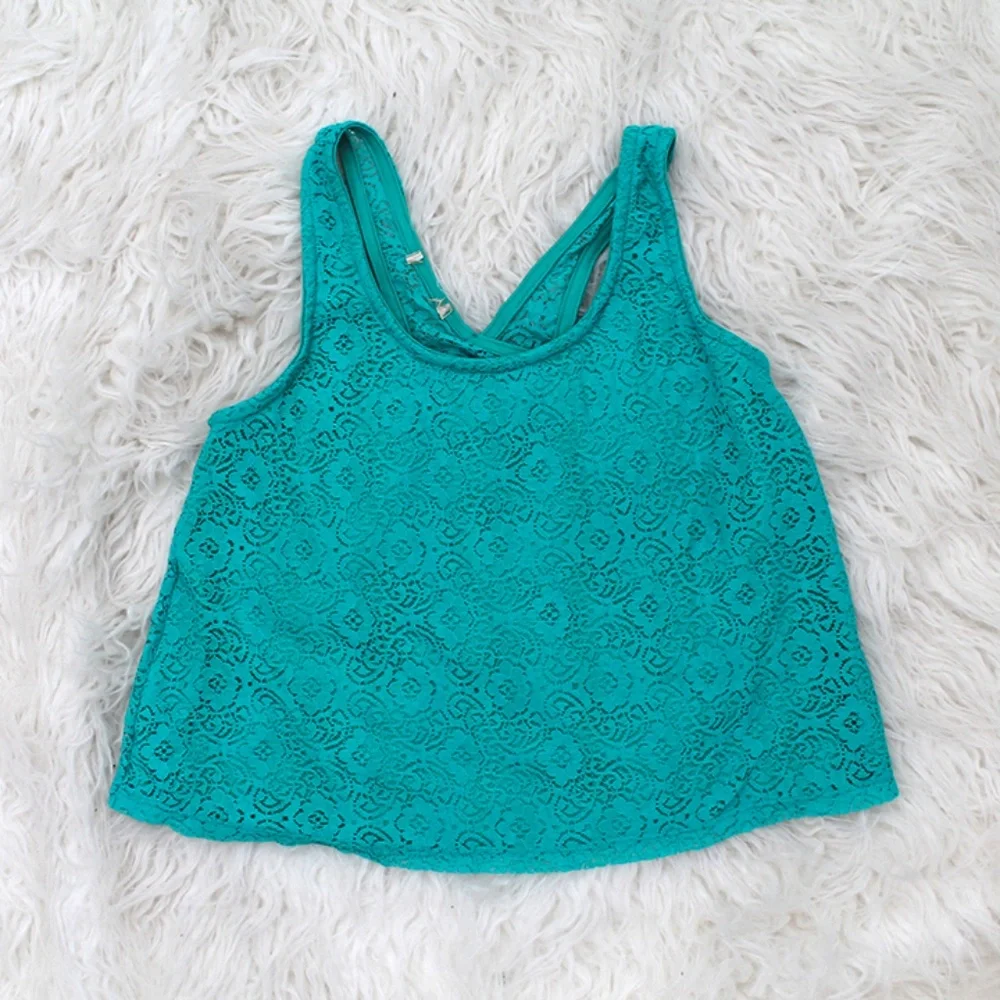 Aqua Lace‎ Crop Top Summer